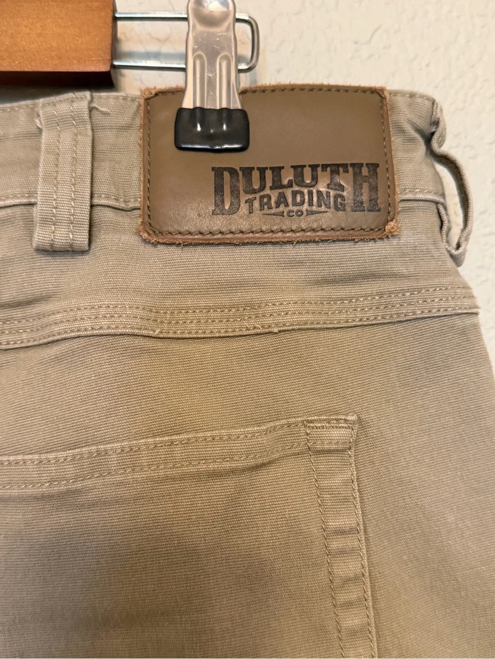 Duluth Trading Co Khaki Flex Fires Hose Relaxed Fit Straight-Leg Pants 38 by 32
